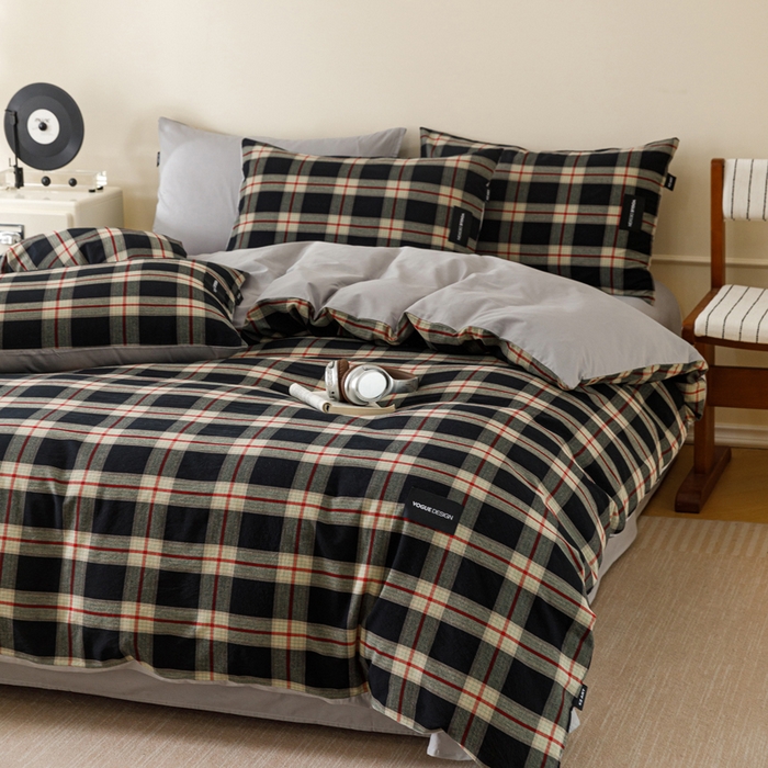 91家纺网 家纺一手货源 找家纺 卡姿家纺 2026春夏色织水洗棉无印复古风格 慕岛