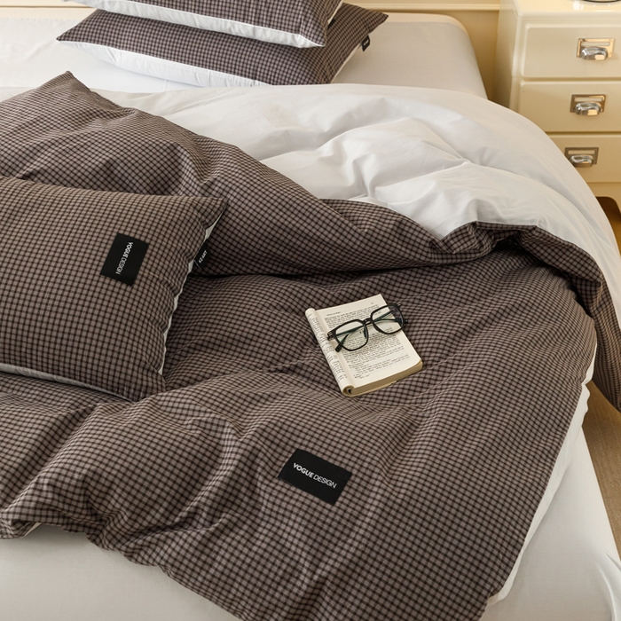 91家纺网 家纺一手货源 找家纺 卡姿家纺 2026春夏色织水洗棉无印复古风格 梵舍灰