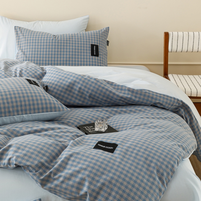 91家纺网 家纺一手货源 找家纺 卡姿家纺 2026春夏色织水洗棉无印复古风格 杰西卡雾兰