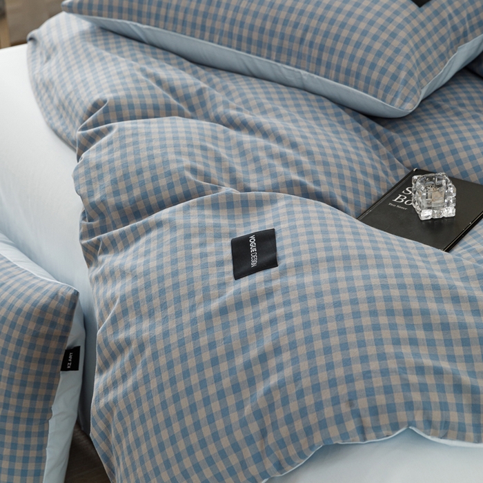 91家纺网 家纺一手货源 找家纺 卡姿家纺 2026春夏色织水洗棉无印复古风格 杰西卡雾兰