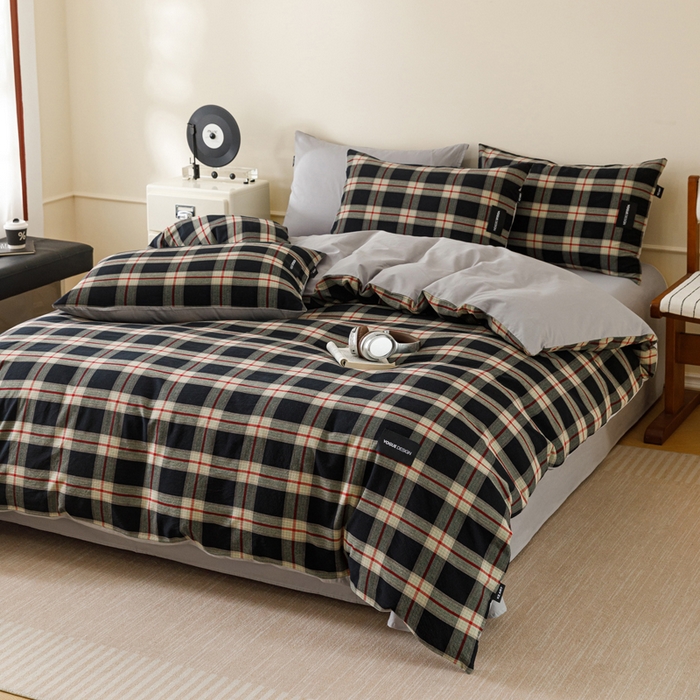 91家纺网 家纺一手货源 找家纺 卡姿家纺 2026春夏色织水洗棉无印复古风格 慕岛