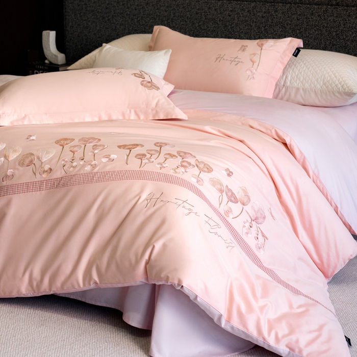 卡姿家纺 2026春夏森系小清新刺绣 — 莉奥 莉奥-粉