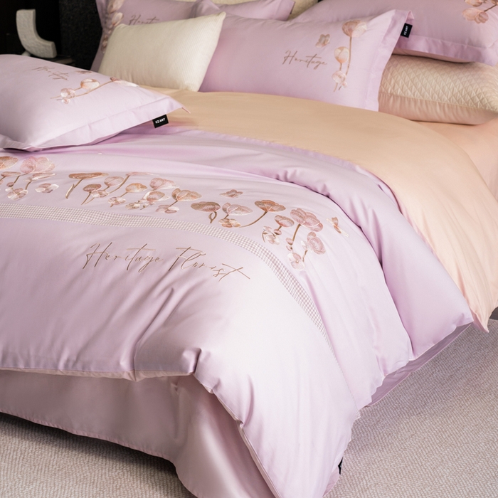 91家纺网 家纺一手货源 找家纺 卡姿家纺 2026春夏森系小清新刺绣 — 莉奥 莉奥-紫