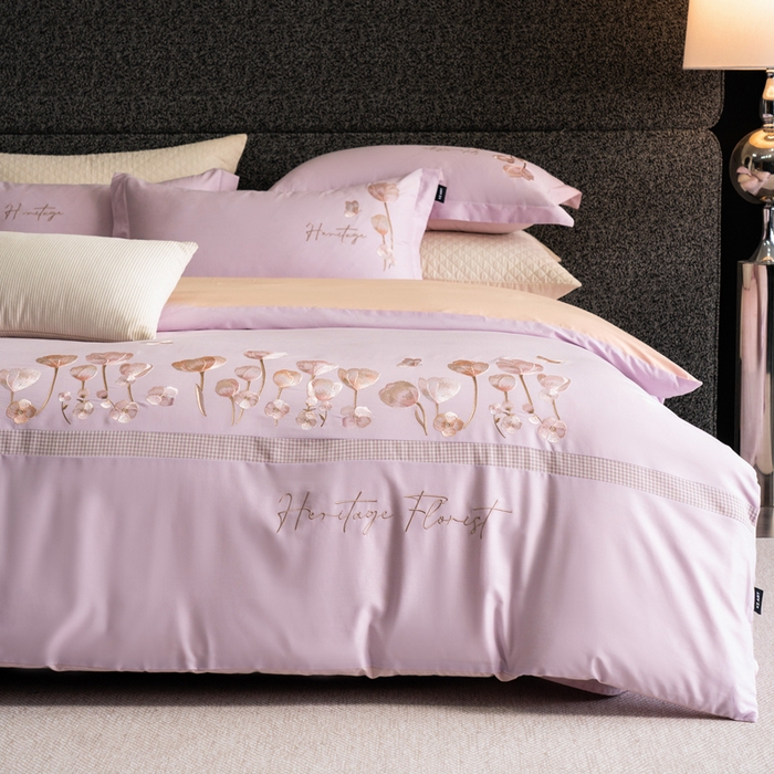 91家纺网 家纺一手货源 找家纺 卡姿家纺 2026春夏森系小清新刺绣 — 莉奥 莉奥-紫