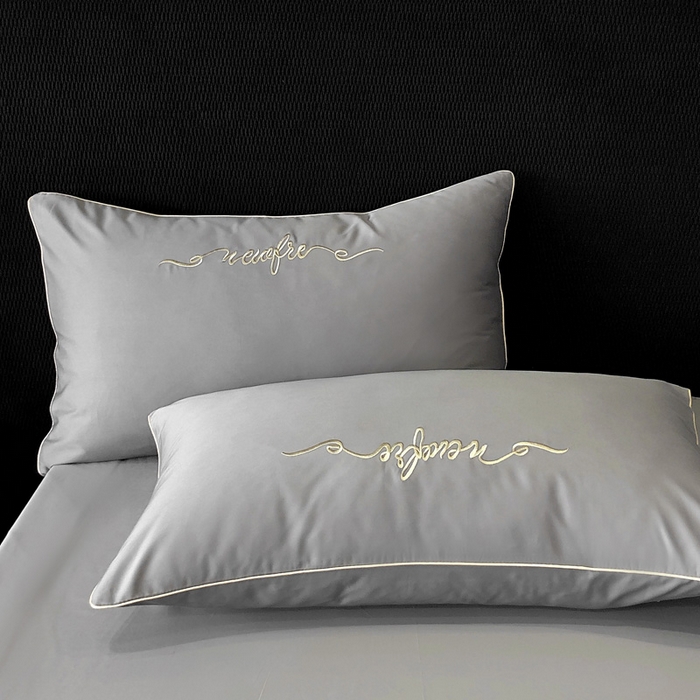 91家纺网 家纺一手货源 找家纺 （总）禧澜庭 2026新款高支纯棉全棉斜纹四件套刺绣绣花款轻奢三件套--卡罗系列