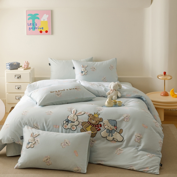 91家纺网 家纺一手货源 找家纺 卡姿家纺 2026春夏治愈系萌趣小刺绣  第一季 多趣屋