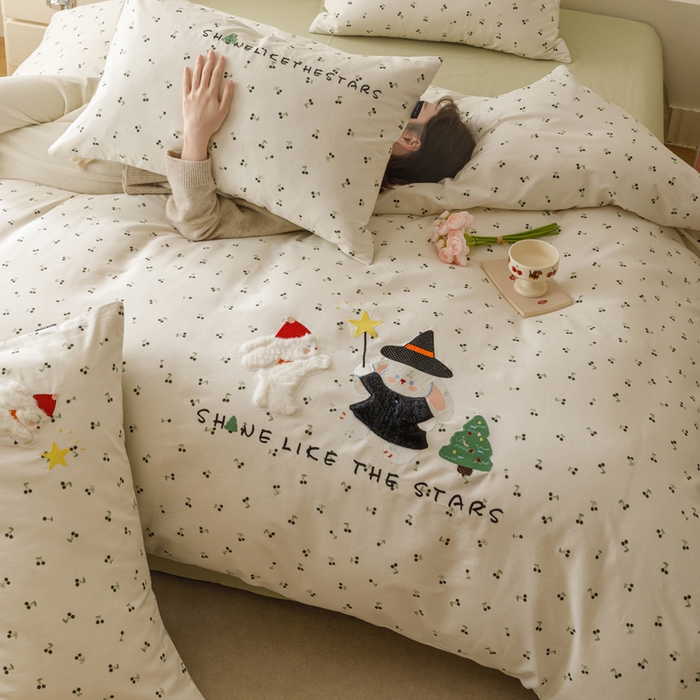 91家纺网 家纺一手货源 找家纺 卡姿家纺 2026春夏治愈系萌趣小刺绣  第一季 魔法兔