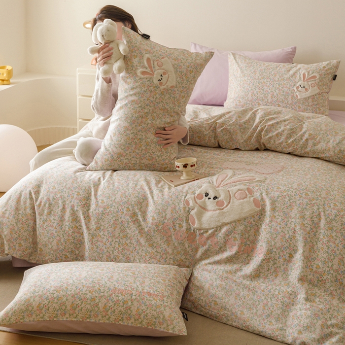 卡姿家纺 2026春夏治愈系萌趣小刺绣  第一季 花花兔精灵