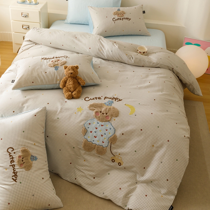 91家纺网 家纺一手货源 找家纺 卡姿家纺 2026春夏治愈系萌趣小刺绣  第一季 小狗吉姆