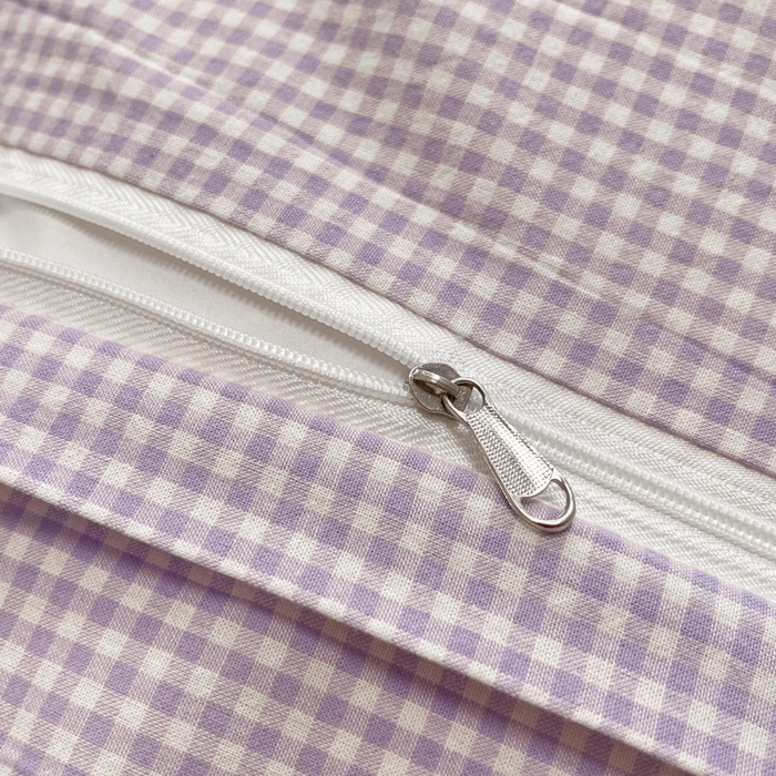 91家纺网 家纺一手货源 找家纺 禧澜庭 2026新款全棉纯棉水洗棉贝壳边三角针四件套 简格-紫