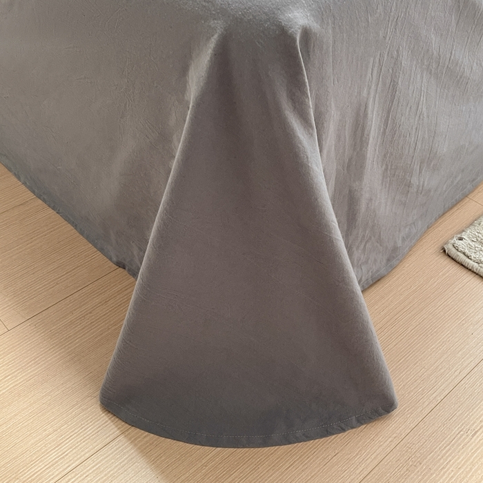 91家纺网 家纺一手货源 找家纺 禧澜庭 2026新款全棉纯棉水洗棉贝壳边三角针四件套 初见-灰