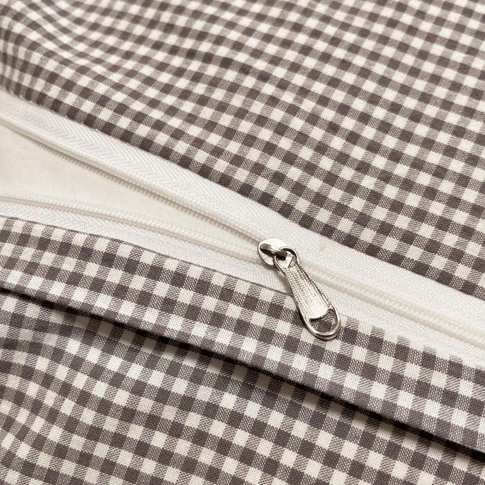 91家纺网 家纺一手货源 找家纺 禧澜庭 2026新款全棉纯棉水洗棉贝壳边三角针四件套 简格-灰