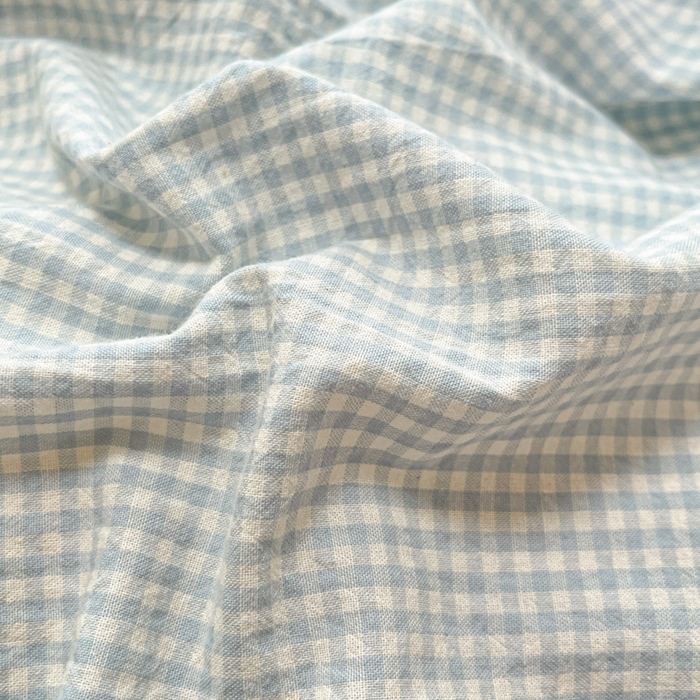 91家纺网 家纺一手货源 找家纺 禧澜庭 2026新款全棉纯棉水洗棉贝壳边三角针四件套 简格-蓝