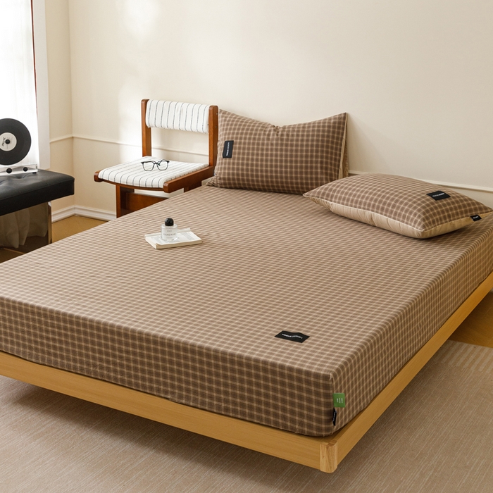 91家纺网 家纺一手货源 找家纺 （总）卡姿家纺 2026春夏色织水洗棉复古风 — 床笠三件套