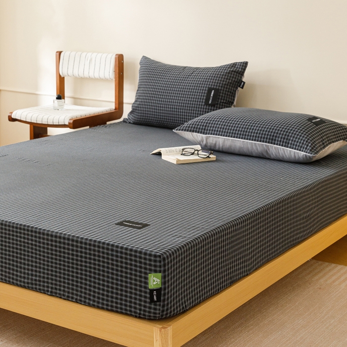 91家纺网 家纺一手货源 找家纺 （总）卡姿家纺 2026春夏色织水洗棉复古风 — 床笠三件套