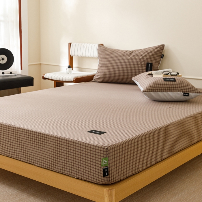 卡姿家纺 2026春夏色织水洗棉复古风 — 床笠三件套 床笠-空野棕