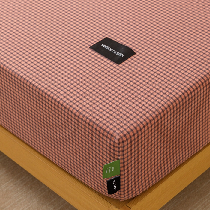 91家纺网 家纺一手货源 找家纺 卡姿家纺 2026春夏色织水洗棉复古风 — 床笠三件套 床笠-梵舍粉