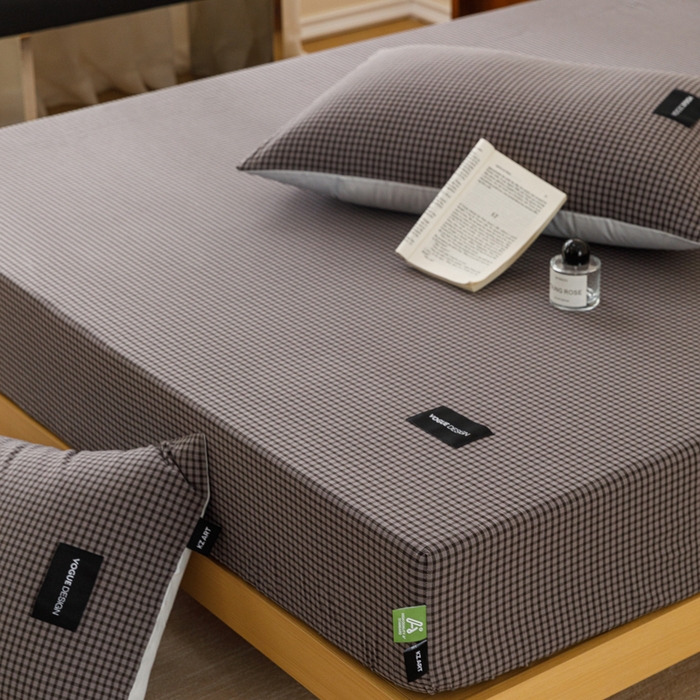 91家纺网 家纺一手货源 找家纺 卡姿家纺 2026春夏色织水洗棉复古风 — 床笠三件套 床笠-梵舍灰