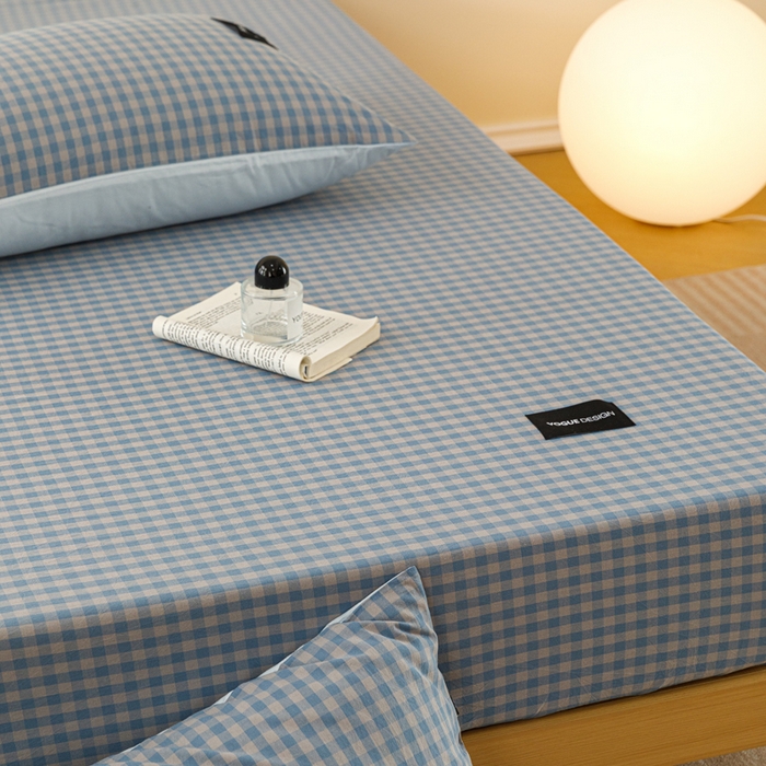 91家纺网 家纺一手货源 找家纺 卡姿家纺 2026春夏色织水洗棉复古风 — 床笠三件套 床笠-杰西卡雾兰