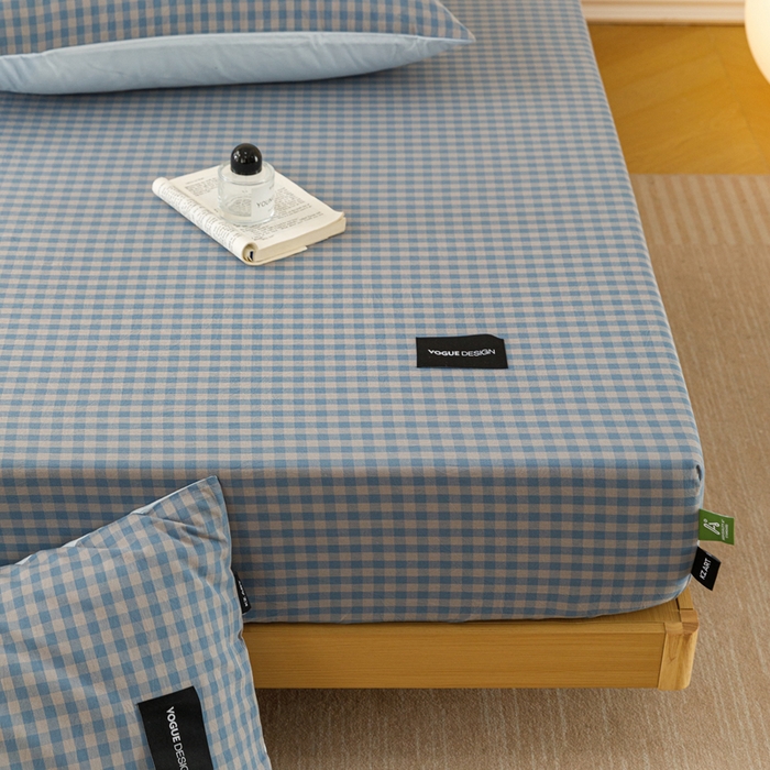 91家纺网 家纺一手货源 找家纺 卡姿家纺 2026春夏色织水洗棉复古风 — 床笠三件套 床笠-杰西卡雾兰