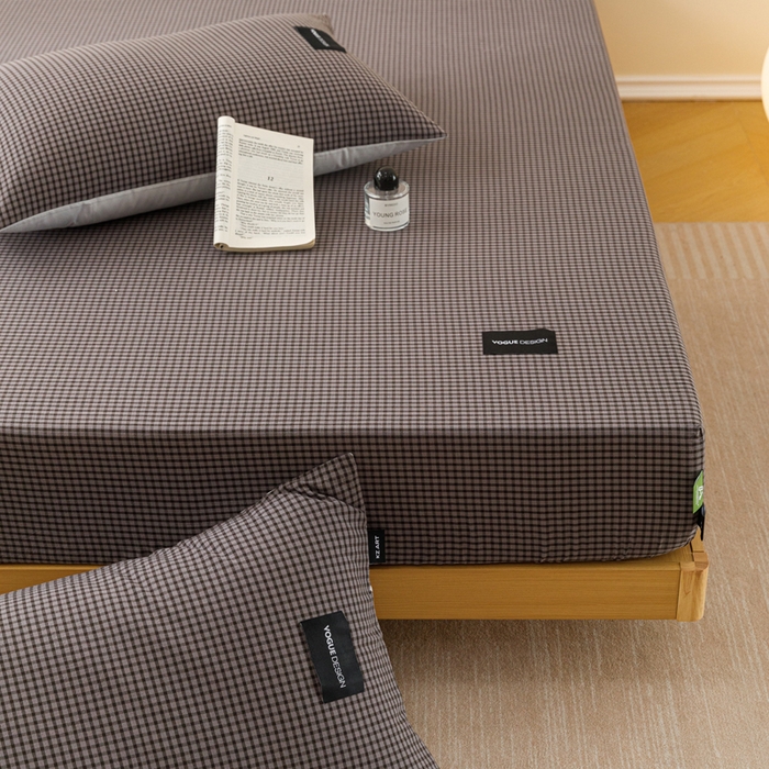 91家纺网 家纺一手货源 找家纺 卡姿家纺 2026春夏色织水洗棉复古风 — 床笠三件套 床笠-梵舍灰