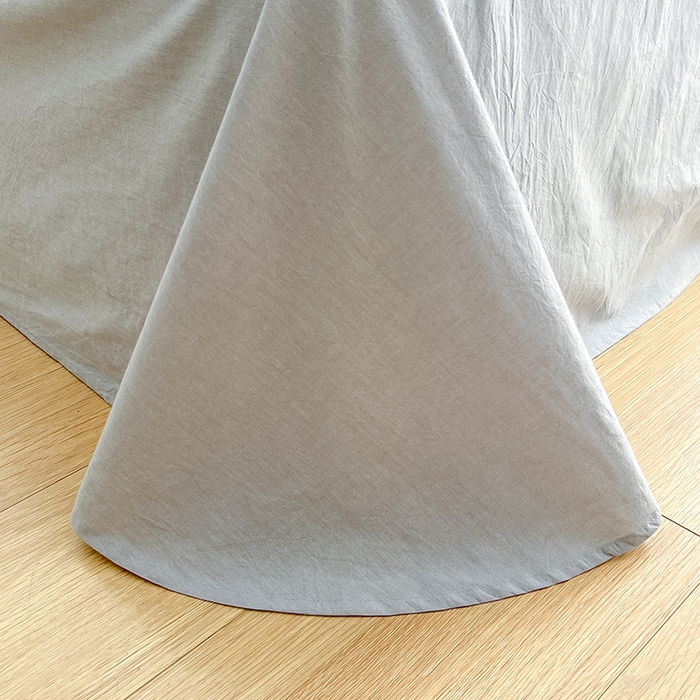 91家纺网 家纺一手货源 找家纺 禧澜庭 2026新款全棉纯棉水洗棉四件套大眼毛巾绣 海天蓝+银翼灰