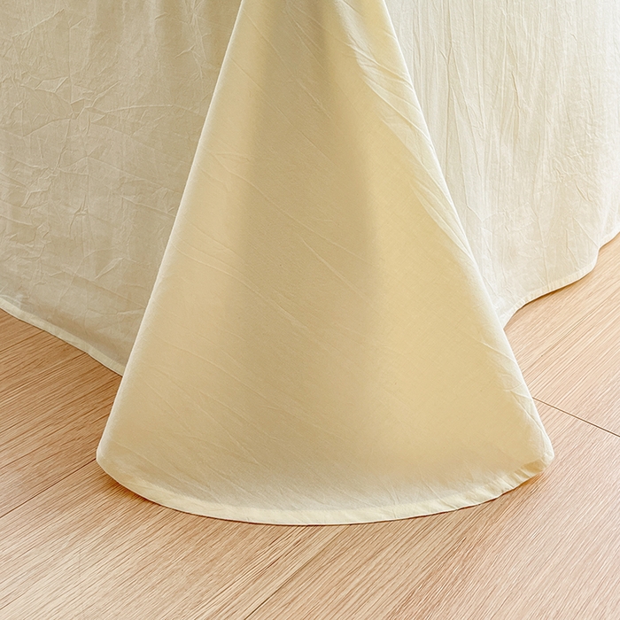 91家纺网 家纺一手货源 找家纺 禧澜庭 2026新款全棉纯棉水洗棉四件套大眼毛巾绣 白桃粉+奶油黄