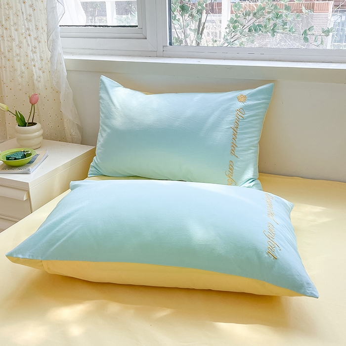 91家纺网 家纺一手货源 找家纺 （总）禧澜庭 2026新款纯棉全棉斜纹四件套刺绣绣花款春小清新三件套-幸运花