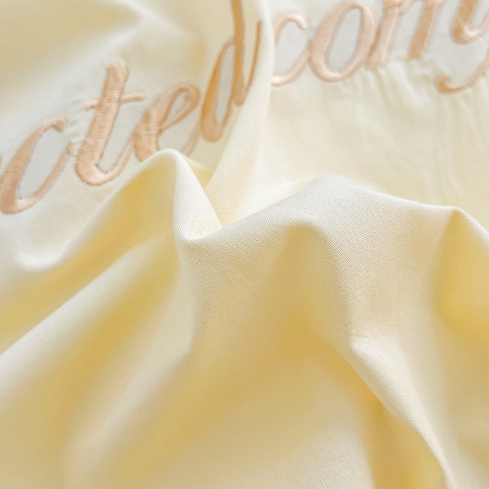 91家纺网 家纺一手货源 找家纺 禧澜庭 2026新款纯棉全棉斜纹四件套刺绣绣花款春小清新三件套-幸运花 幸运花-芝士黄+中灰