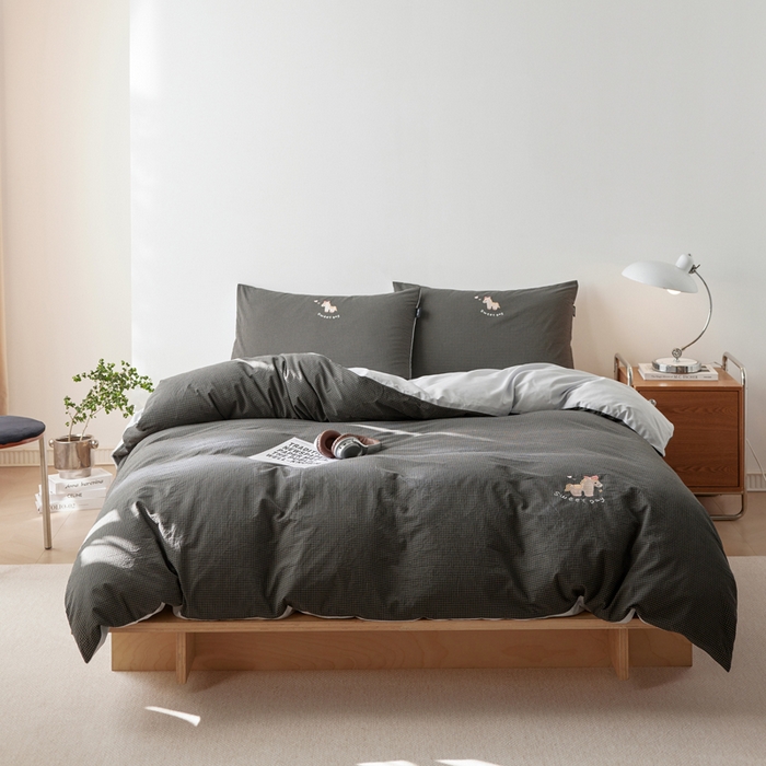 91家纺网 家纺一手货源 找家纺 卡姿家纺 2026春夏色织水洗棉文艺时尚居家系列 马上幸运