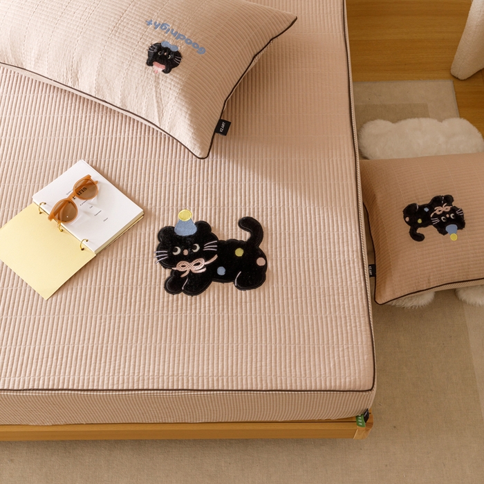 91家纺网 家纺一手货源 找家纺 （总）卡姿家纺 2026春夏全棉双层纱床盖式床笠三件套