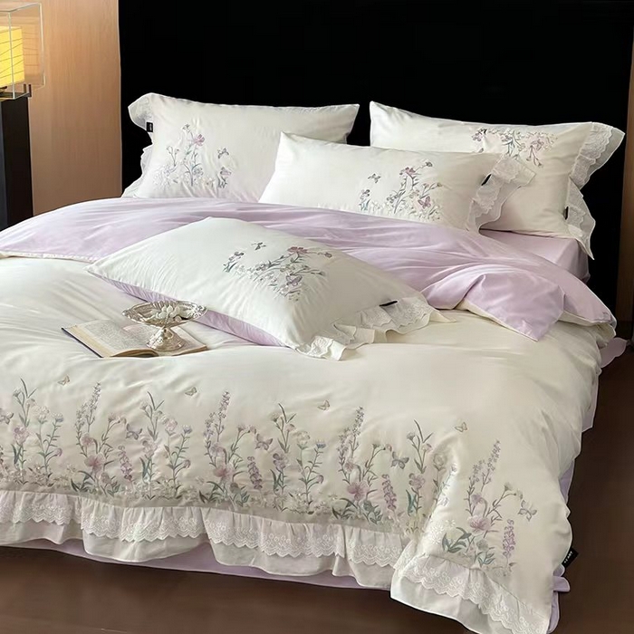 91家纺网 家纺一手货源 找家纺 卡姿家纺 2026春夏森系小清新刺绣 — 花素印象 花素印象-奶白