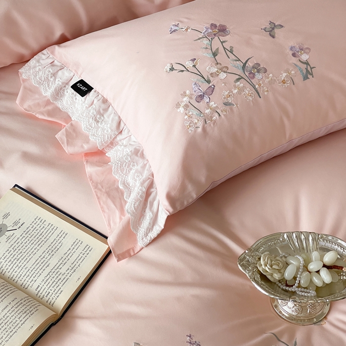 91家纺网 家纺一手货源 找家纺 （总）卡姿家纺 2026春夏森系小清新刺绣 — 花素印象