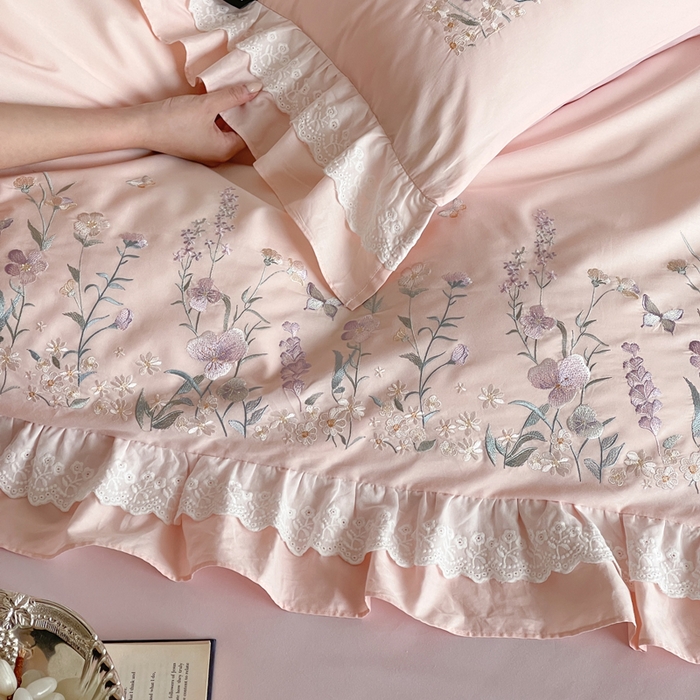 91家纺网 家纺一手货源 找家纺 （总）卡姿家纺 2026春夏森系小清新刺绣 — 花素印象