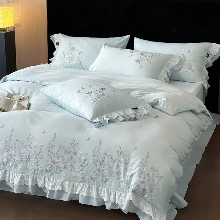 卡姿家纺 2026春夏森系小清新刺绣 — 花素印象 花素印象-蓝