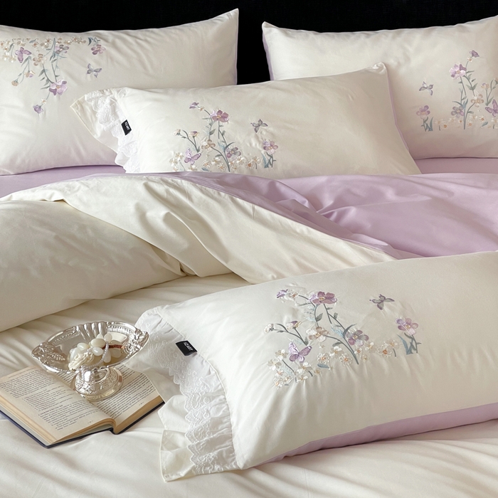 91家纺网 家纺一手货源 找家纺 卡姿家纺 2026春夏森系小清新刺绣 — 花素印象 花素印象-奶白