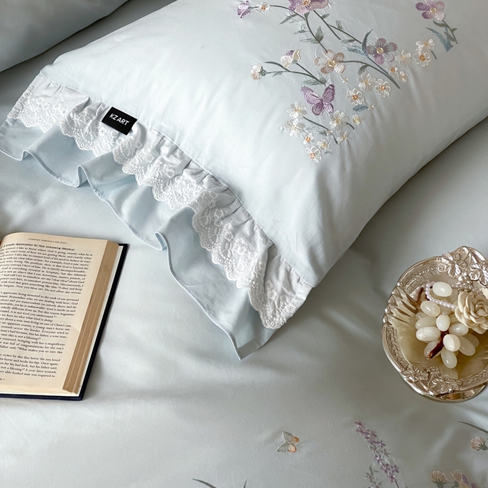 91家纺网 家纺一手货源 找家纺 卡姿家纺 2026春夏森系小清新刺绣 — 花素印象 花素印象-蓝