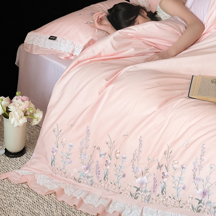 91家纺网 家纺一手货源 找家纺 （总）卡姿家纺 2026春夏森系小清新刺绣 — 花素印象