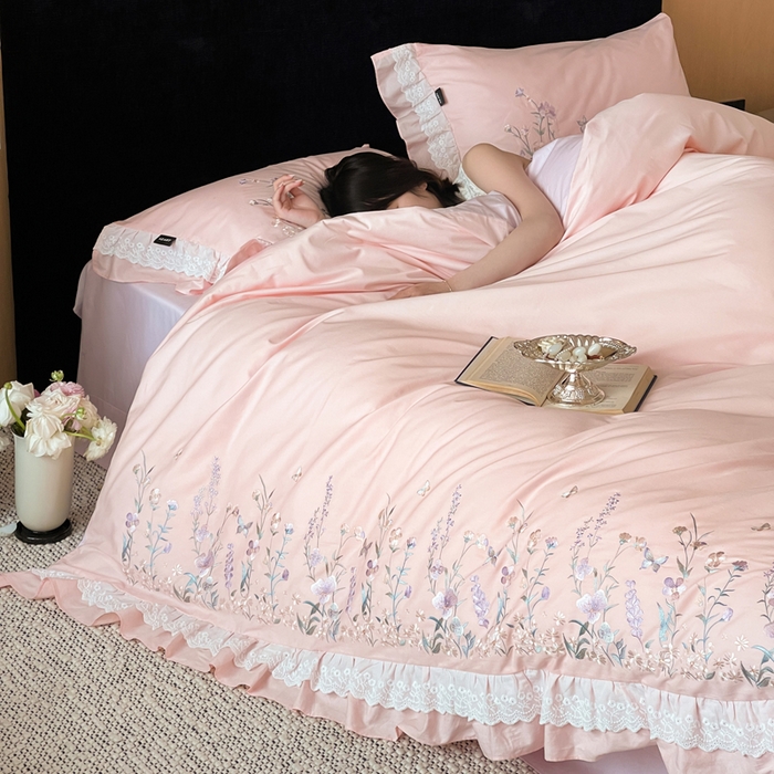 91家纺网 家纺一手货源 找家纺 （总）卡姿家纺 2026春夏森系小清新刺绣 — 花素印象