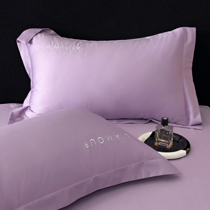 91家纺网 家纺一手货源 找家纺 禧澜庭 2026新款高支纯棉全棉斜纹四件套刺绣绣花款轻奢三件套--简爱系列 星辰紫