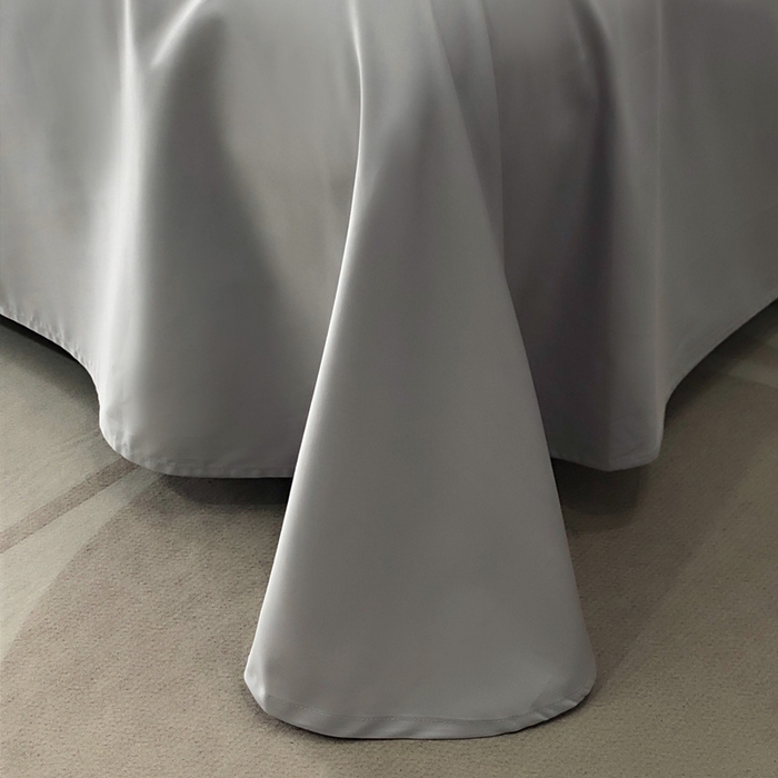 91家纺网 家纺一手货源 找家纺 禧澜庭 2026新款高支纯棉全棉斜纹四件套刺绣绣花款轻奢三件套--简爱系列 莫奈蓝+浅灰