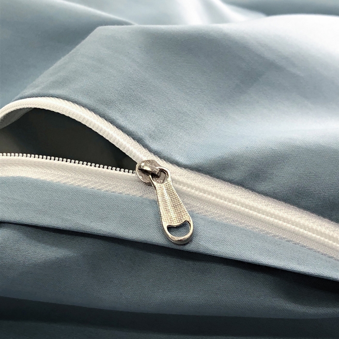 91家纺网 家纺一手货源 找家纺 禧澜庭 2026新款高支纯棉全棉斜纹四件套刺绣绣花款轻奢三件套--简爱系列 莫奈蓝