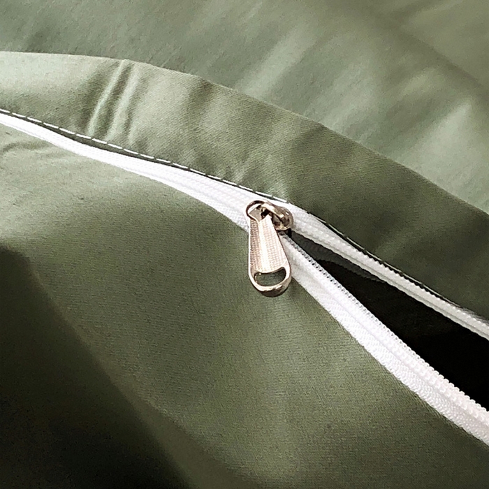 91家纺网 家纺一手货源 找家纺 禧澜庭 2026新款高支纯棉全棉斜纹四件套刺绣绣花款轻奢三件套--简爱系列 贵族白+绿色