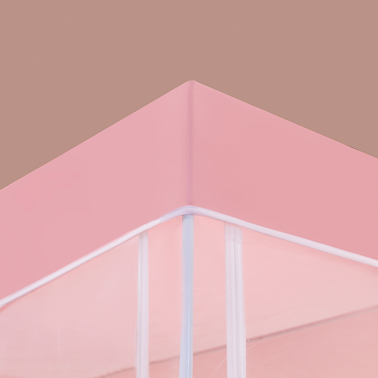 91家纺网 家纺一手货源 找家纺 世婕 2026新款大空间防尘坐床蚊帐-素夏 素夏 粉玉