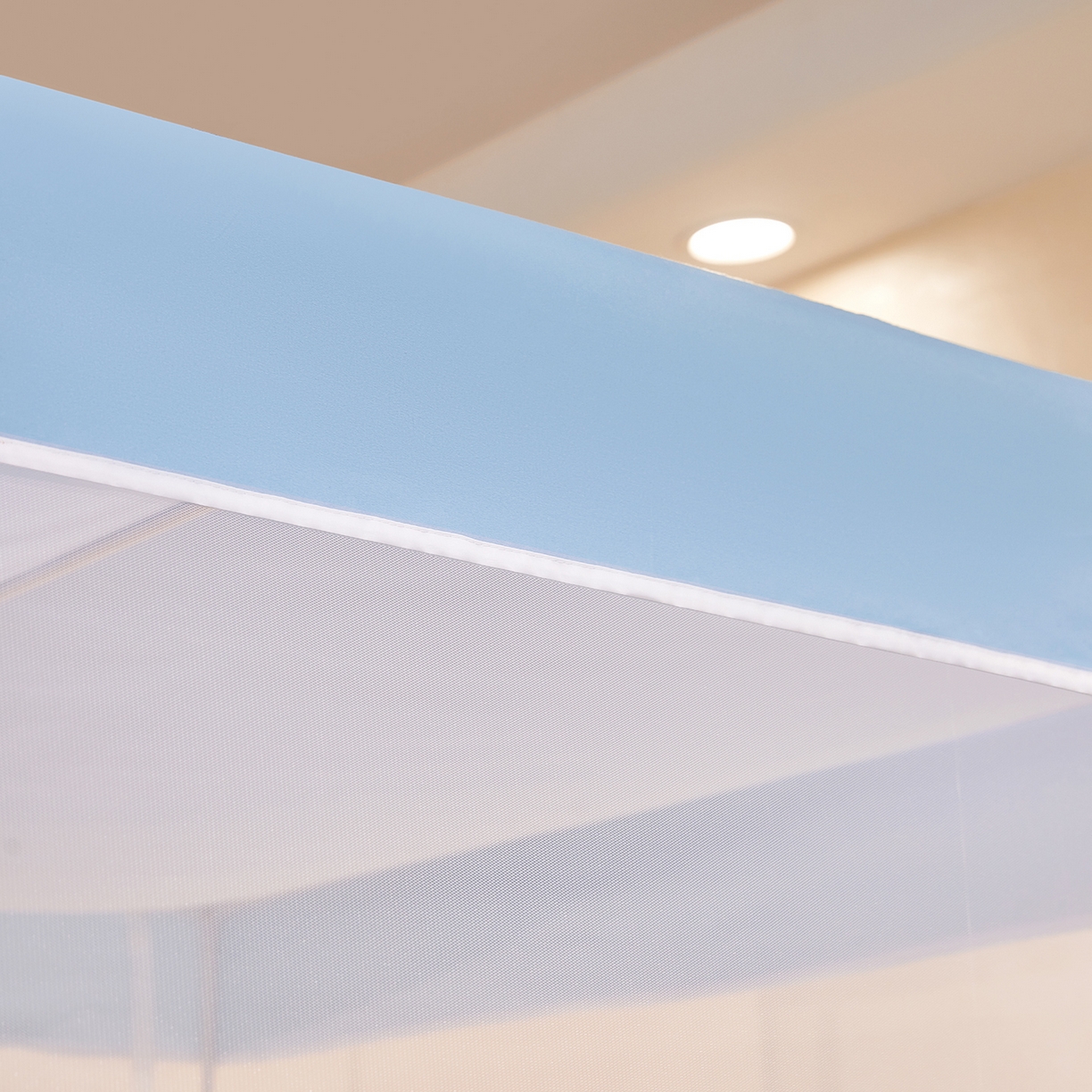 91家纺网 家纺一手货源 找家纺 世婕 2026新款大空间防尘坐床蚊帐-素夏 素夏 梦蓝