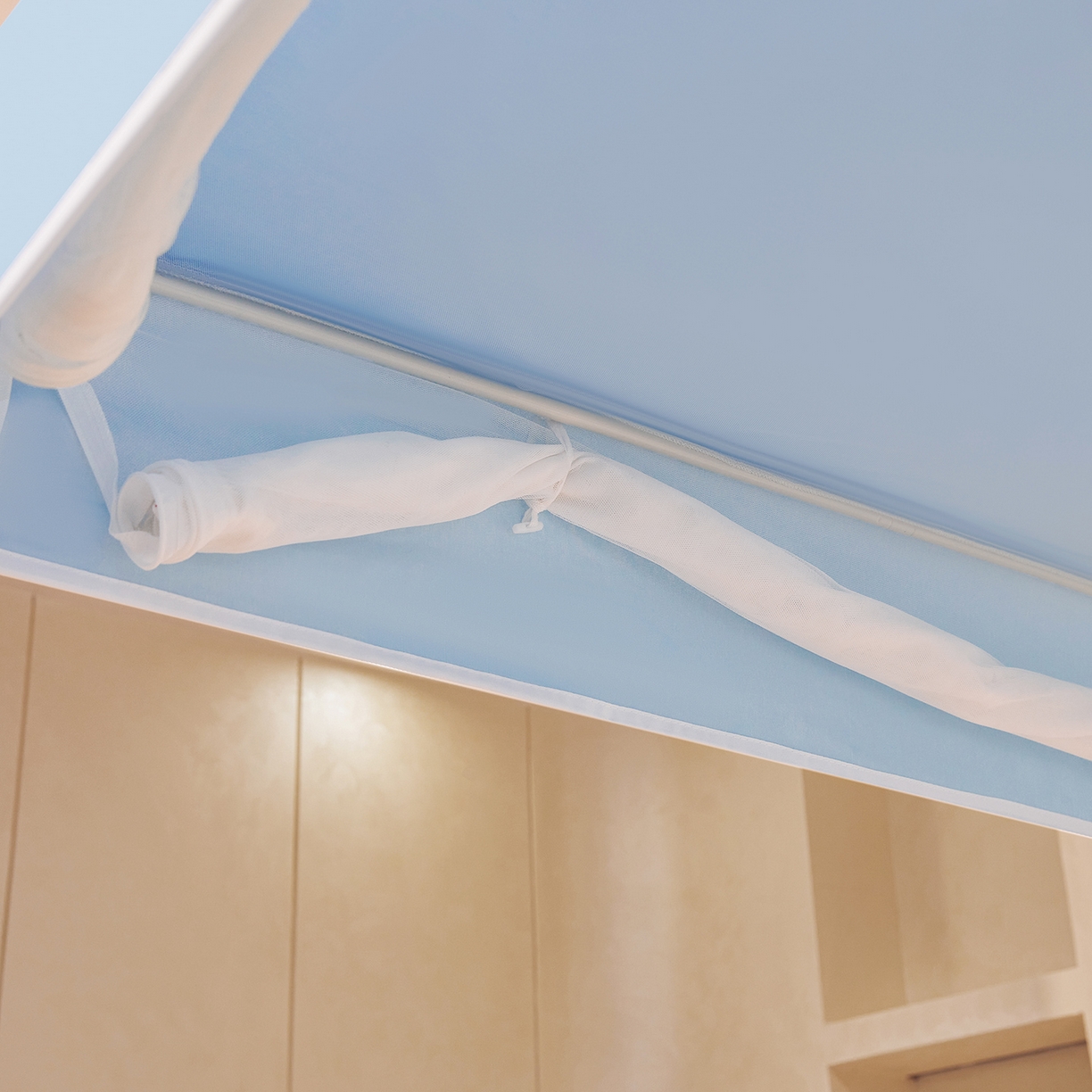 91家纺网 家纺一手货源 找家纺 世婕 2026新款大空间防尘坐床蚊帐-素夏 素夏 梦蓝