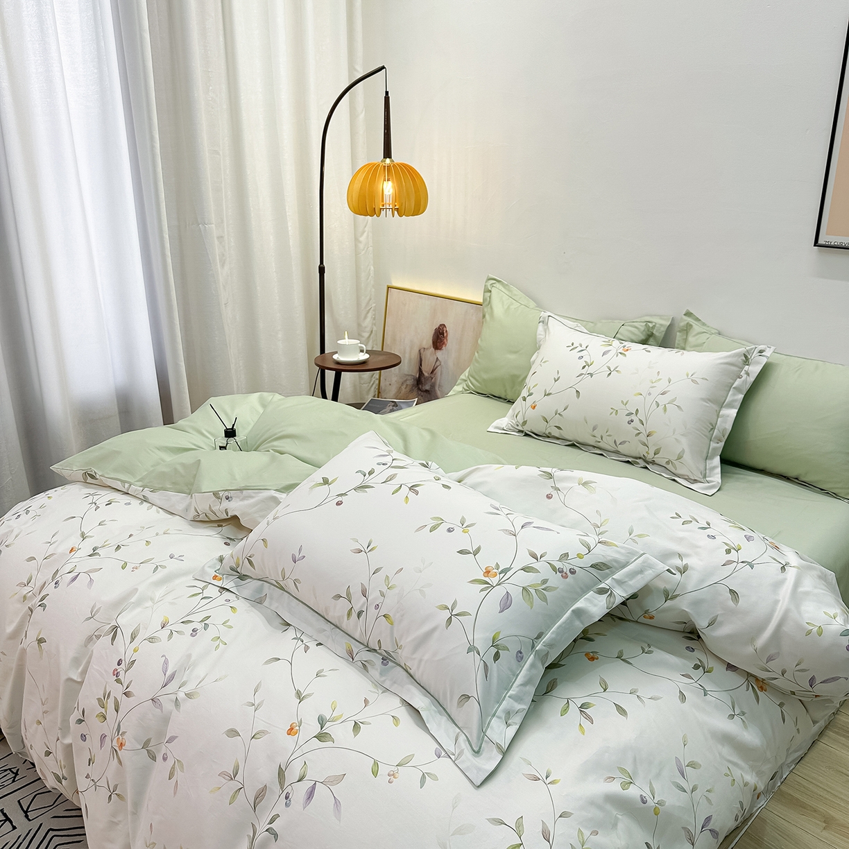 91家纺网 家纺一手货源 找家纺 橙艺家居 2026新款丝光铂金云棉印花四件套 本店线上严格控价，券后、活动后标准不得低于218元，以此类推。请各位老爷严格遵守，以免低价后再调整价格，影响链接权重 闻栖-绿