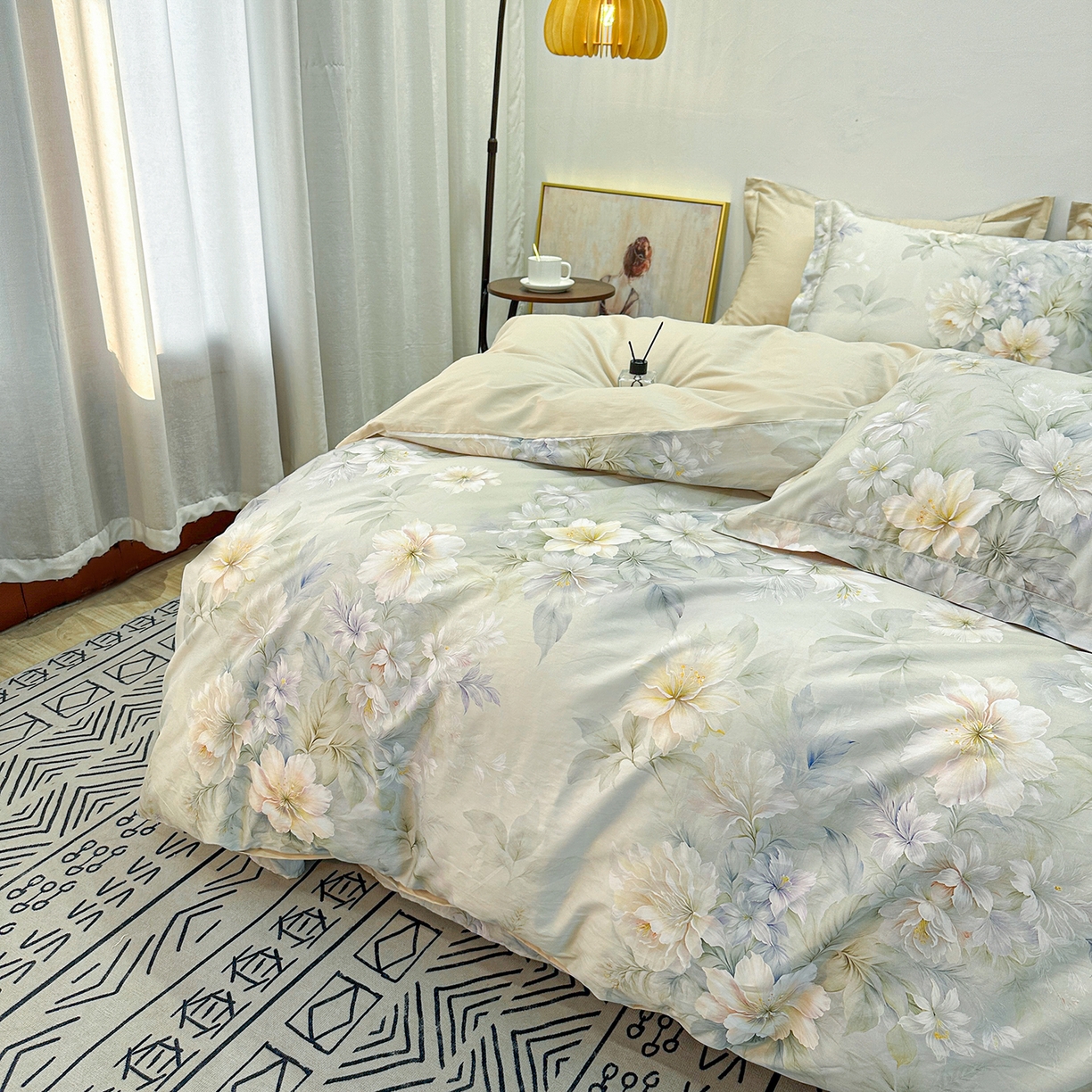 橙艺家居 2026新款丝光铂金云棉印花四件套 本店线上严格控价，券后、活动后标准不得低于218元，以此类推。请各位老爷严格遵守，以免低价后再调整价格，影响链接权重 雅莹-绿