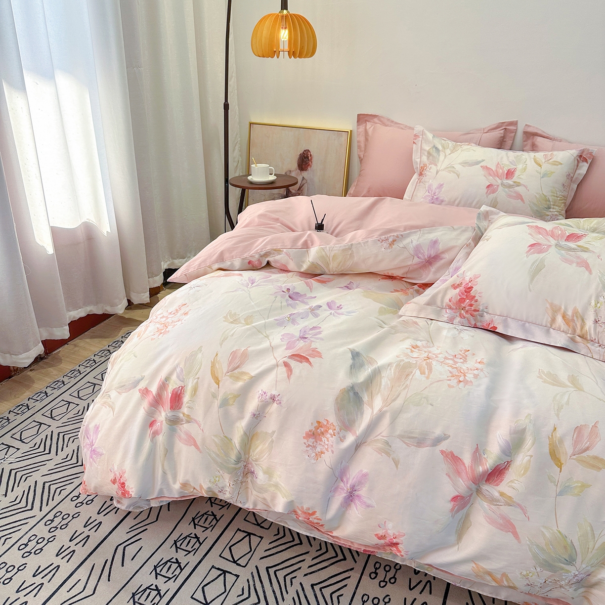 橙艺家居 2026新款丝光铂金云棉印花四件套 本店线上严格控价，券后、活动后标准不得低于218元，以此类推。请各位老爷严格遵守，以免低价后再调整价格，影响链接权重 予她-粉
