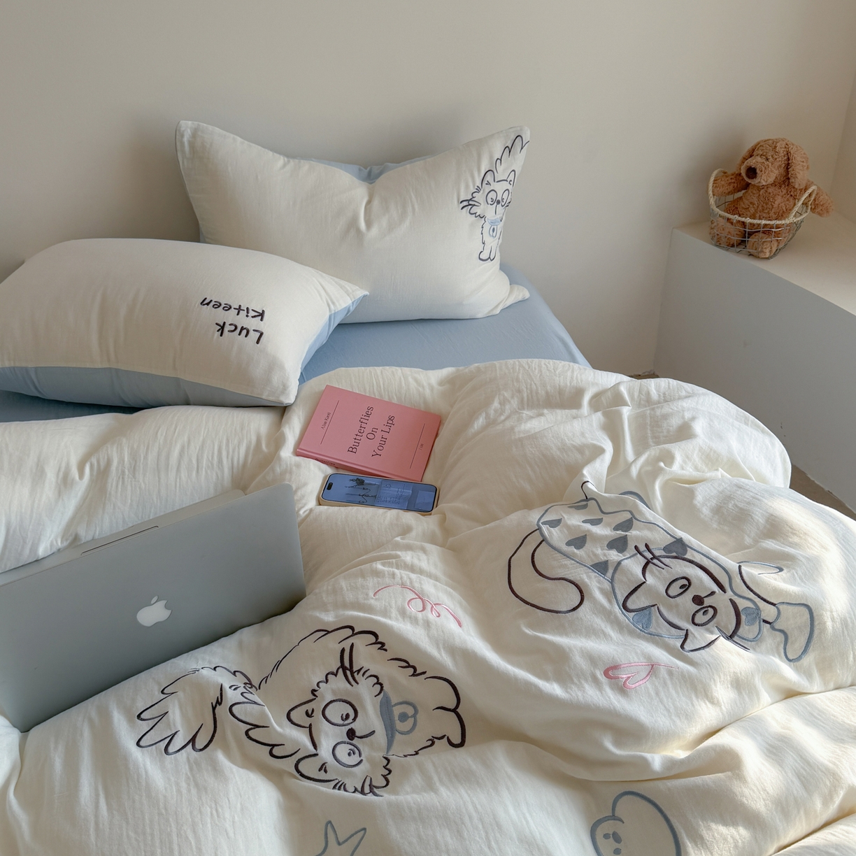 91家纺网 家纺一手货源 找家纺 （总）FORTWO家纺原创设计（FOR TWO家纺） 2026新款全棉双层纱四件套--睡觉猫(会员-15 控价：（券前）基础价不低于小号248元，中号328元，大号348元 床笠加10元)